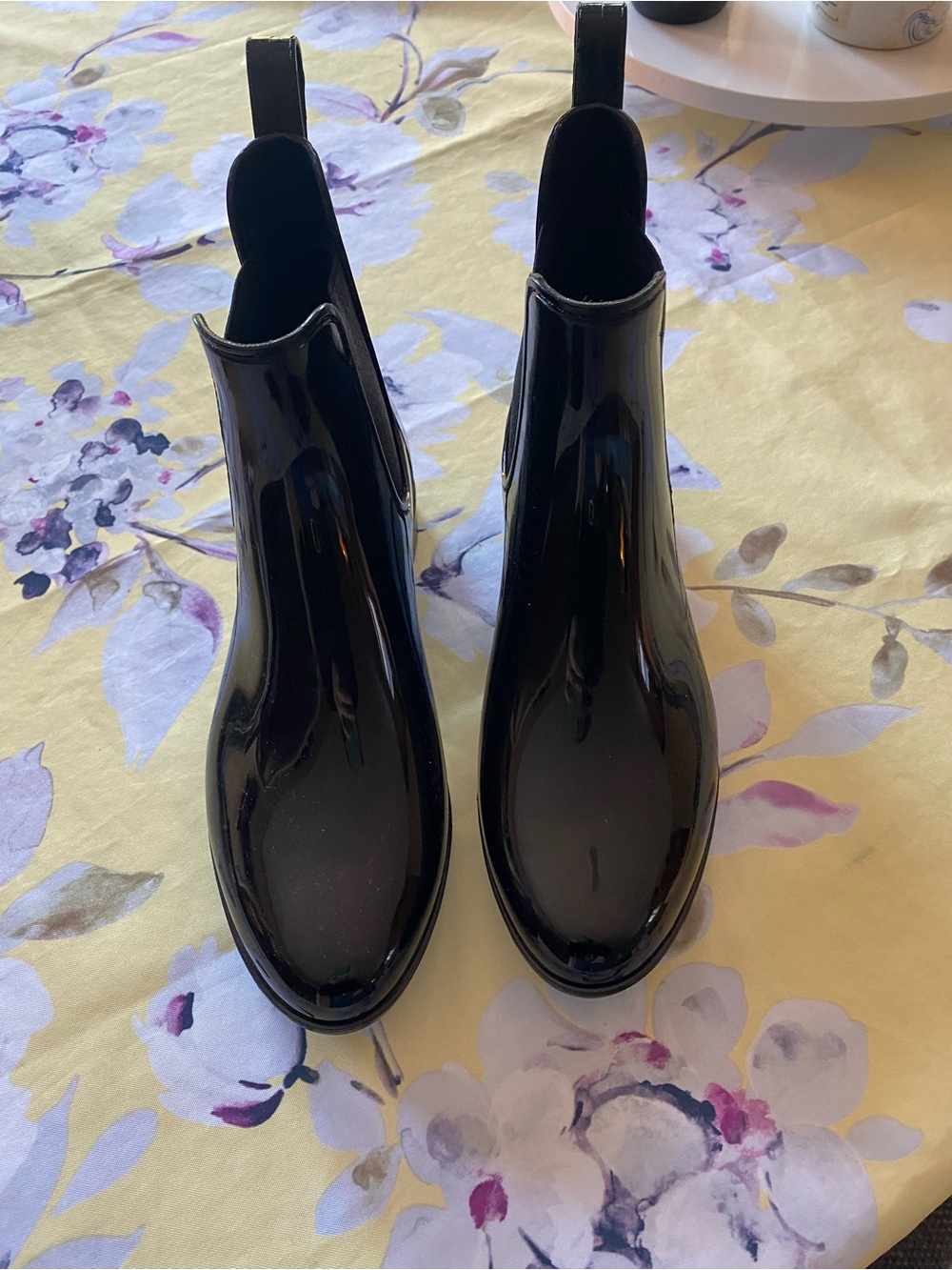 Black Patent Chelsea Booties